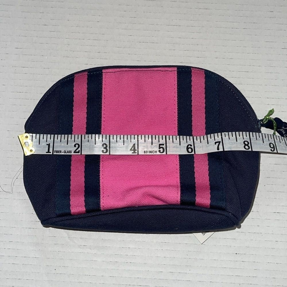 Vera Bradley Colorblock Cosmetic Pouch Canvas Navy Pink Blue 13575-154 NWT - Picture 3 of 5